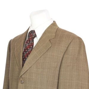 Brooks Brothers Brown Beige Check Wool Sport Coat